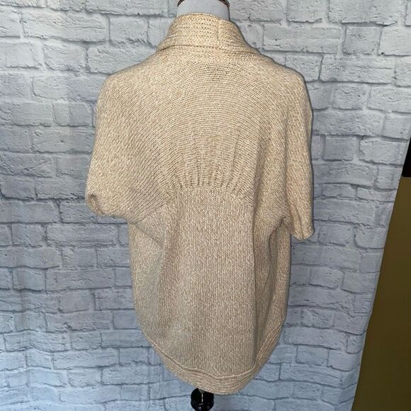 Express women L open front short sleeve knit cardigan beige - Picture 7 of 12